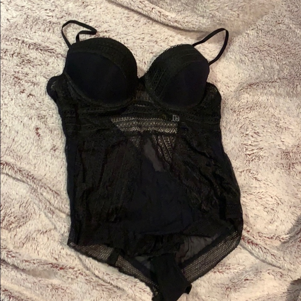 Sexy black lace onesie- XL